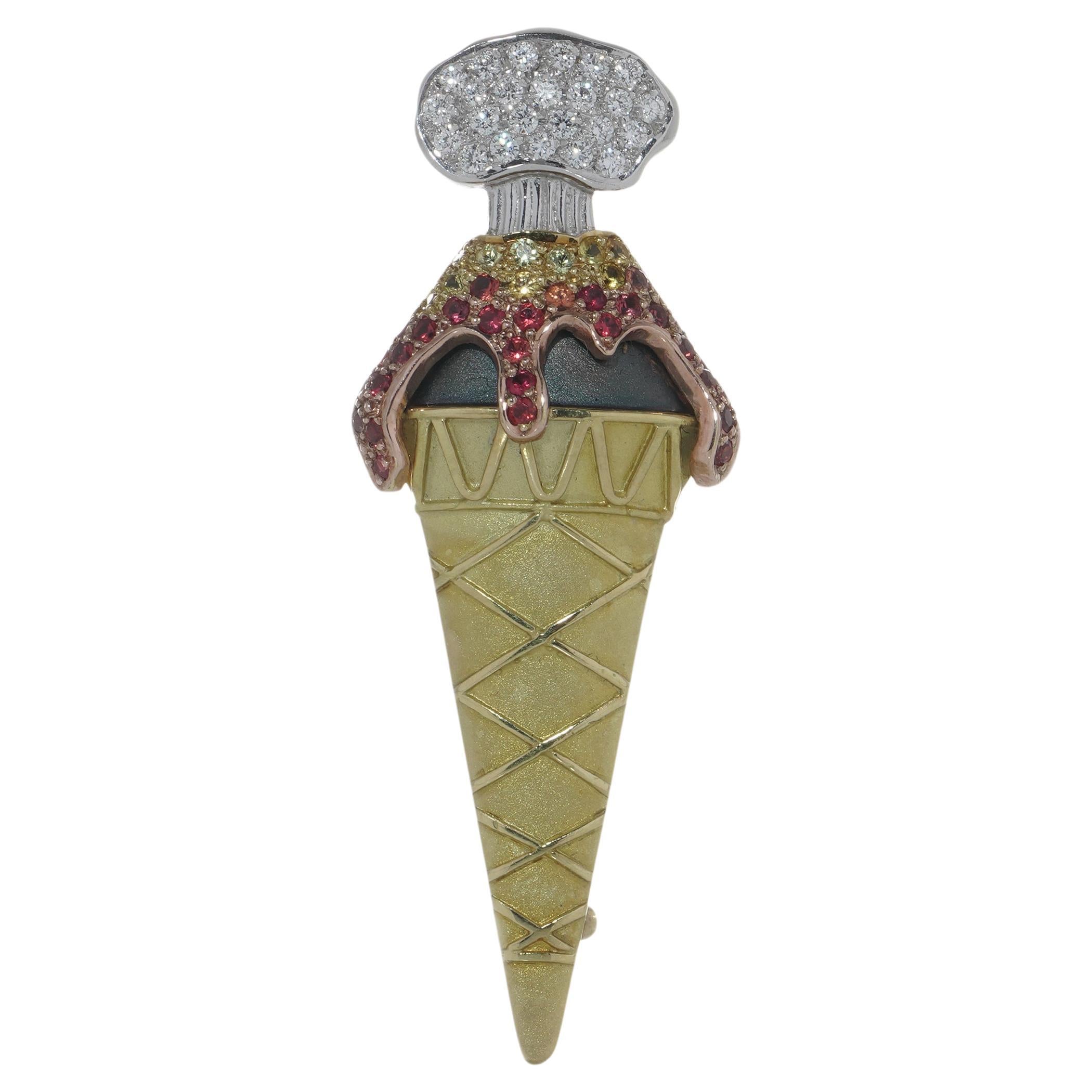 Theo Fennell 18kt gold gelato brooch