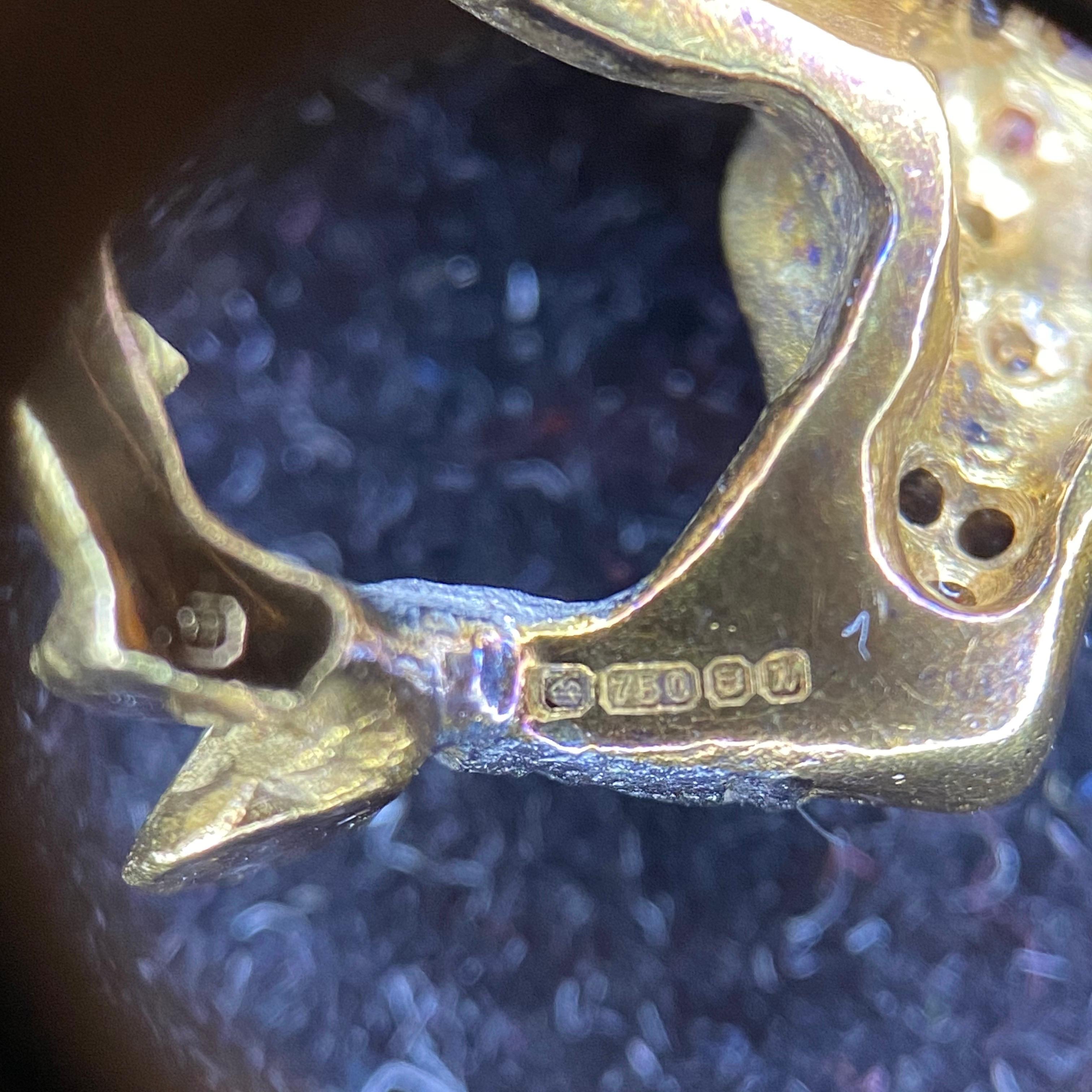 Theo Fennell 1980s Diamond Enamel Polo Pony Articulated Player Horse Brooch Gold For Sale 6