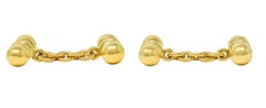 Theo Fennell 2003 British 18 Karat Yellow Gold Vintage Bar Cufflinks