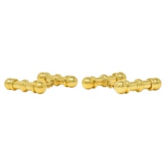 Theo Fennell 2003 British 18 Karat Yellow Gold Vintage Bar Cufflinks