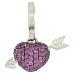 Theo Fennell Pendentif art en forme de cœur d'amour en saphir rose