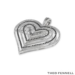 Theo Fennell Black and White Diamond Heart Pendant 2.62 Carat