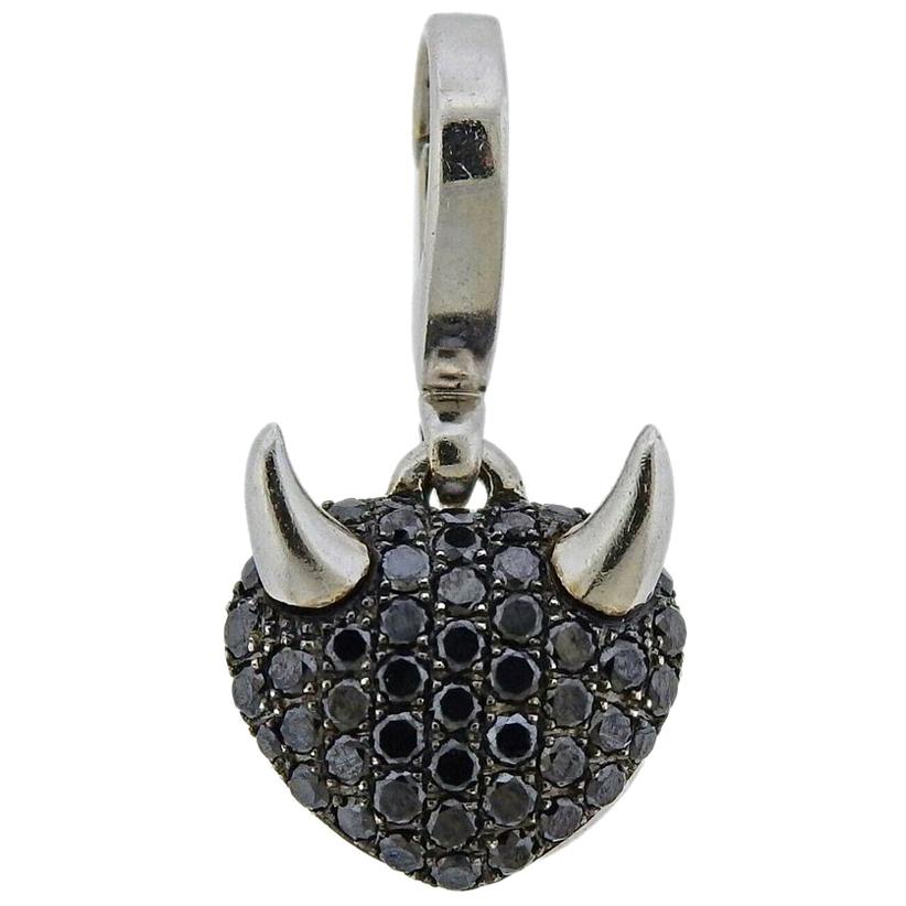 Theo Fennell Black Diamond Gold Devil Heart Pendant