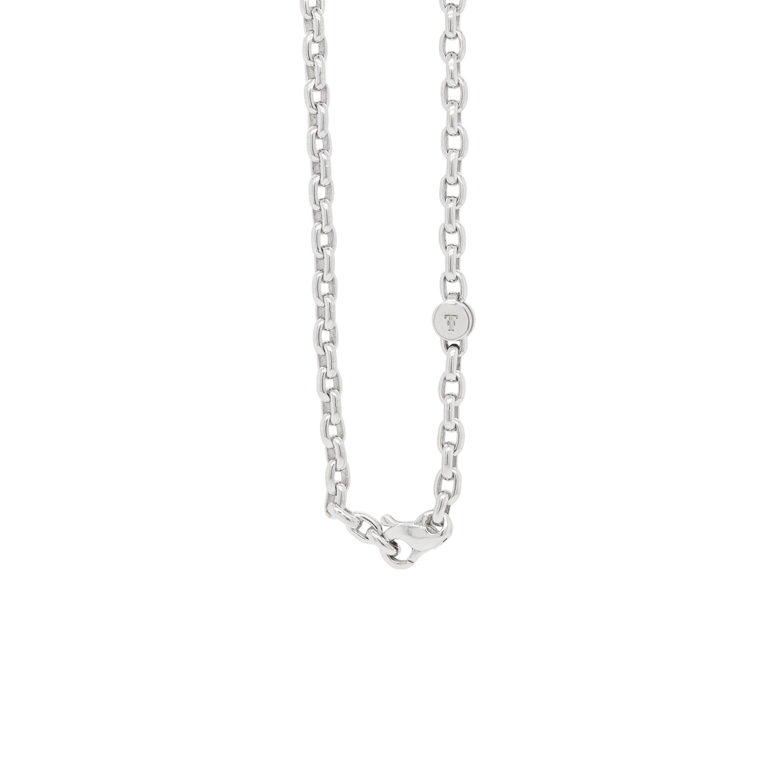 Modern Theo Fennell Diamond and 18 Carat White Gold Large Key Pendant Necklace For Sale