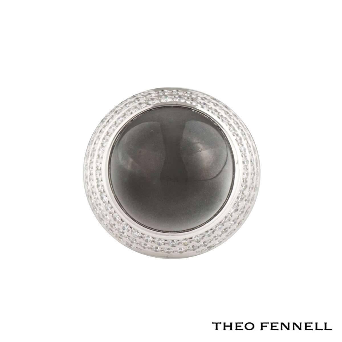 Round Cut Theo Fennell Diamond and Quartz Ring and Earrings Suite