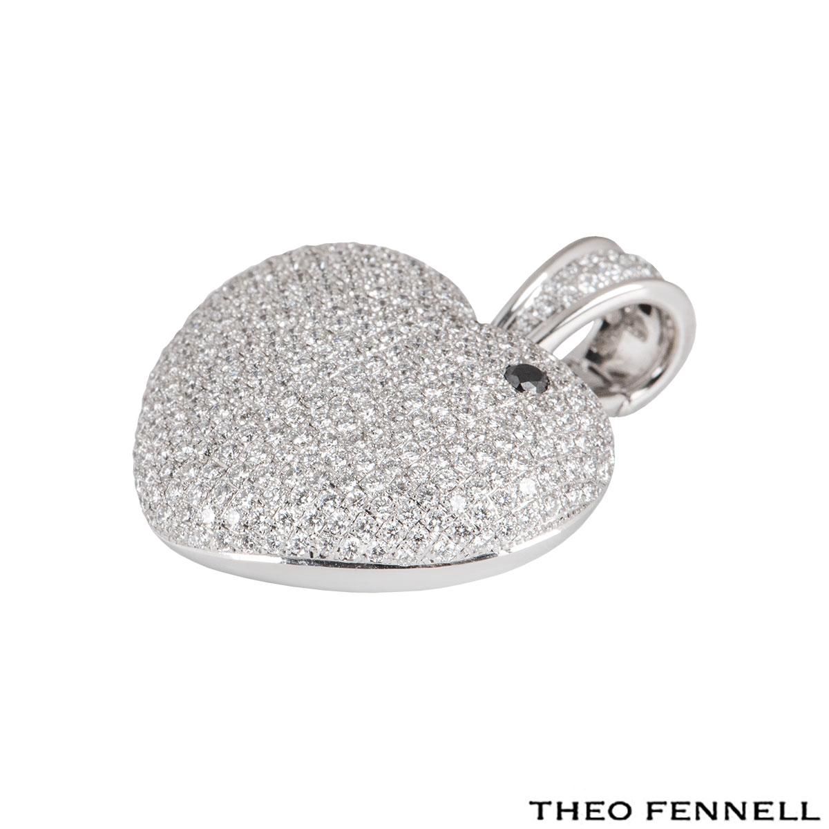 Round Cut Theo Fennell Diamond Heart Art Pendant