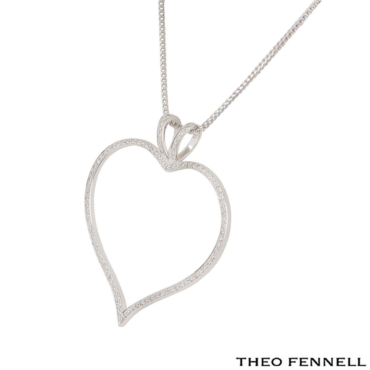Theo Fennell Diamond Heart Necklace In Excellent Condition In London, GB