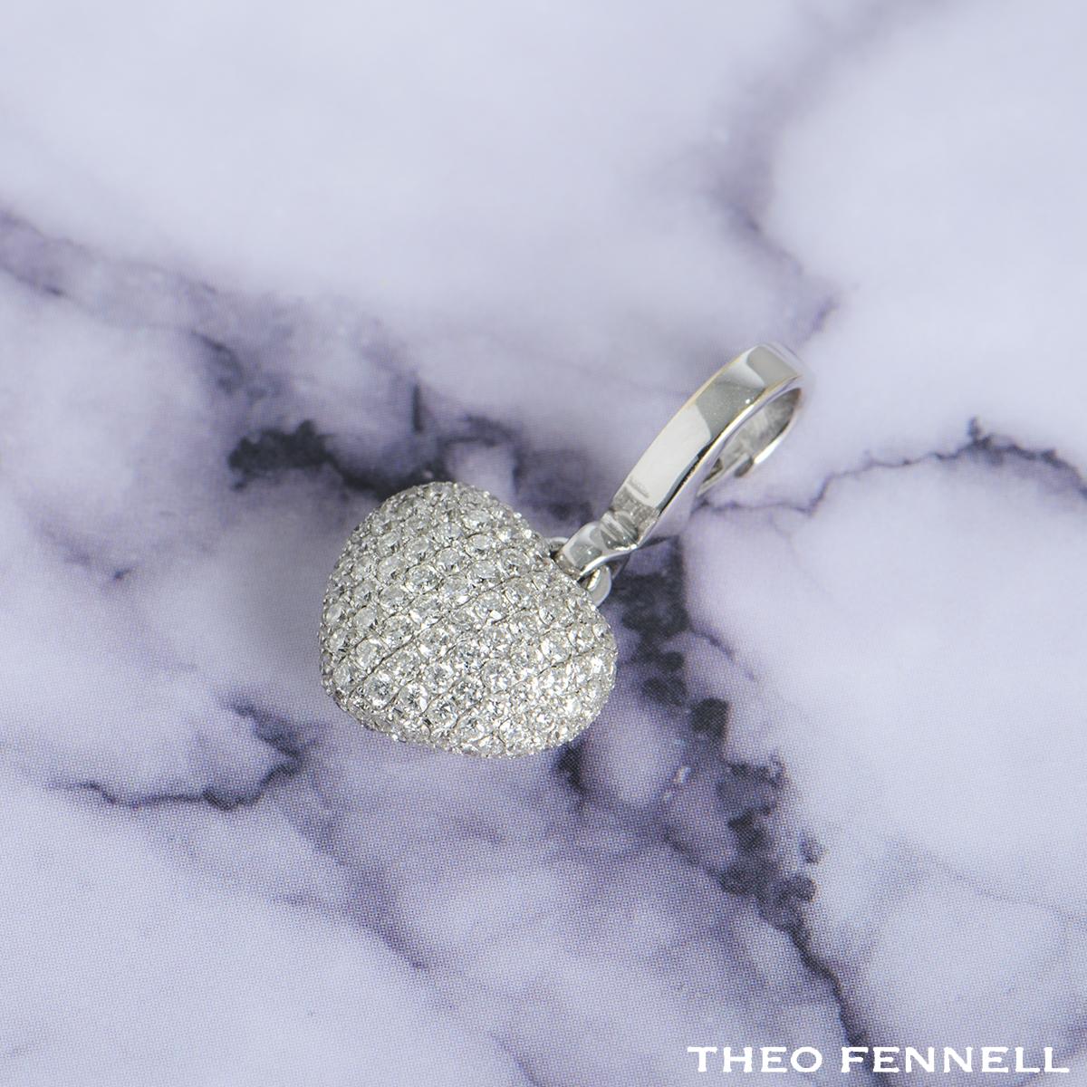Round Cut Theo Fennell Diamond Heart Pendant/Charm 1.13 Carats