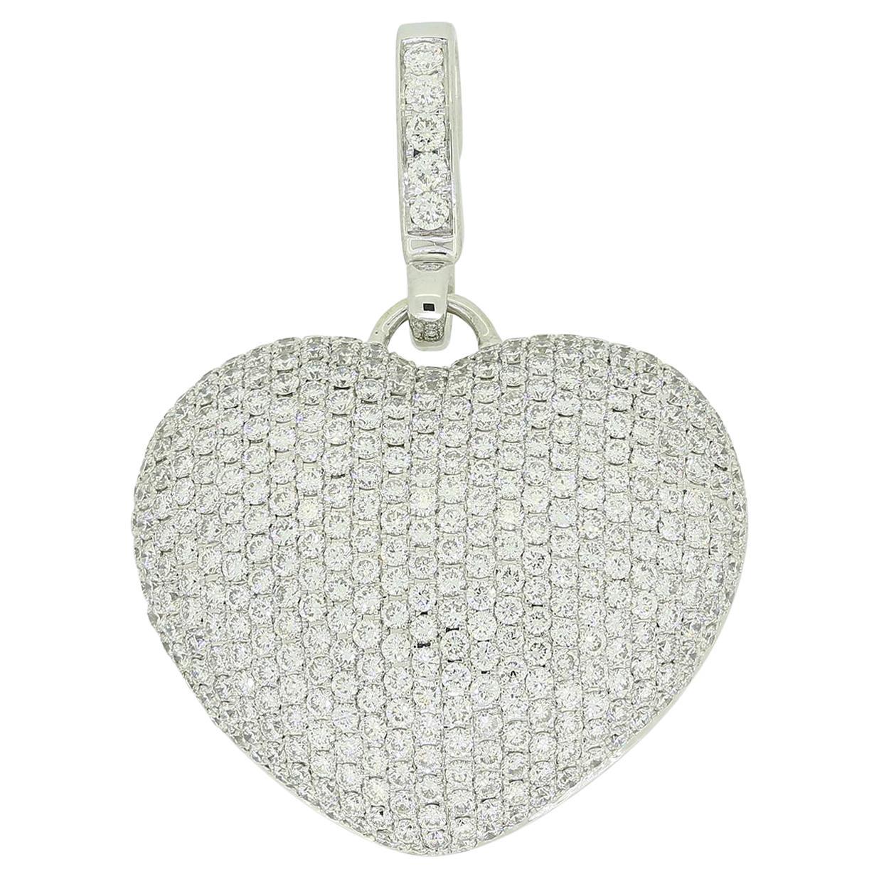 Theo Fennell Diamond Heart Pendant For Sale