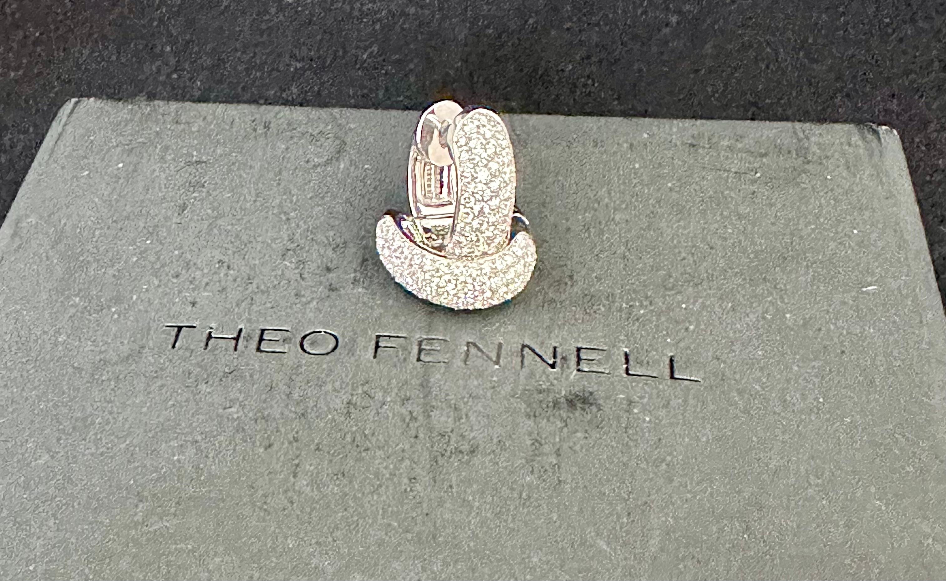 Brilliant Cut Theo Fennell Diamond Hoop Earrings  For Sale