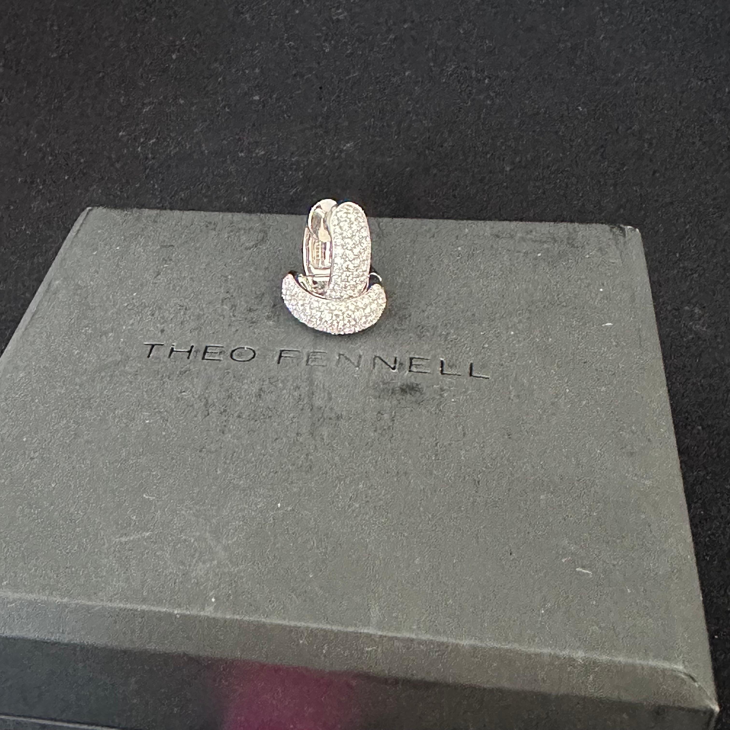 Theo Fennell Diamond Hoop Earrings In Good Condition For Sale In Beverly Hills, CA