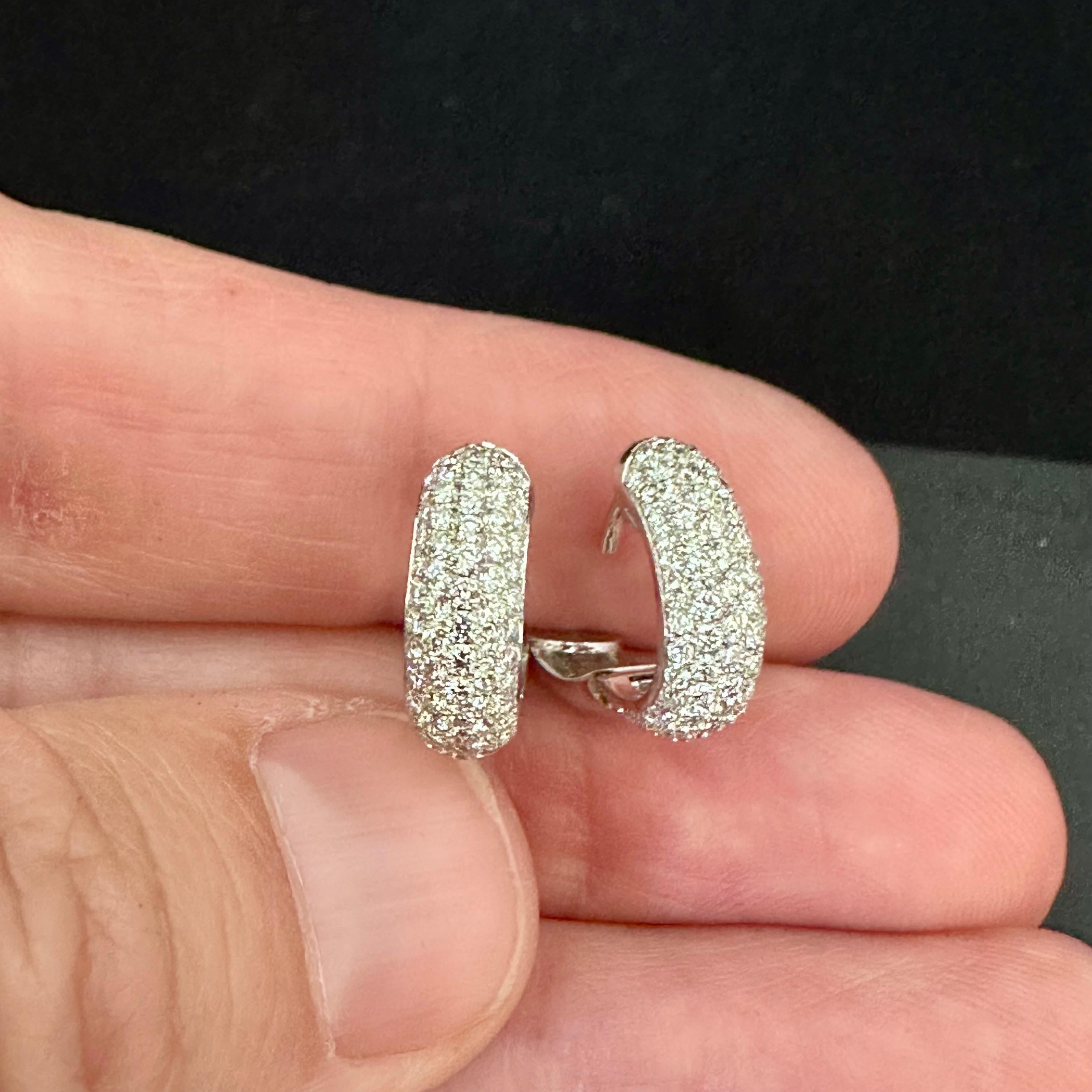 Women's or Men's Theo Fennell Diamond Hoop Earrings  For Sale