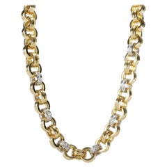 Theo Fennell Diamond Link Necklace in 18k 2 Tone Gold 2.52 CTW
