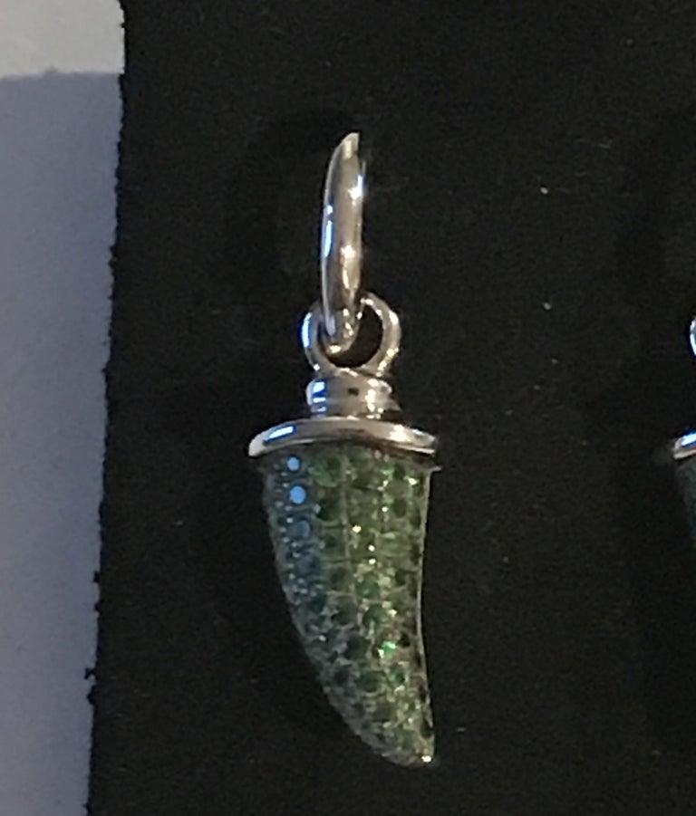 Theo Fennell Diamond Tsavorite Garnet Horn Pendant Earrings Necklace For Sale 6