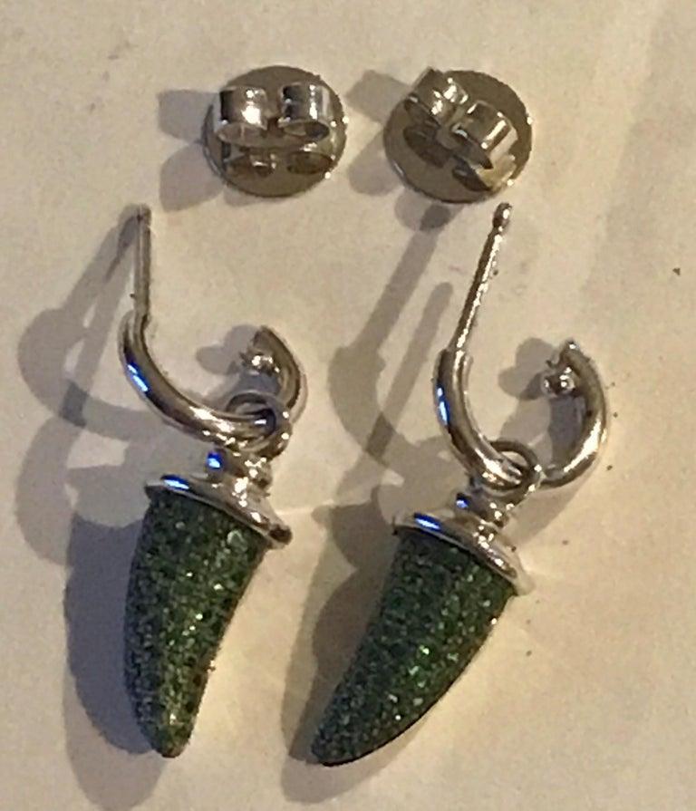 Theo Fennell Diamond Tsavorite Garnet Horn Pendant Earrings Necklace For Sale 10