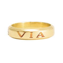 Theo Fennell Enamel "Via Con Dios" Gold Ring