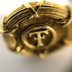 Theo Fennell Gold Millenium Monogram Disc Earrings 200