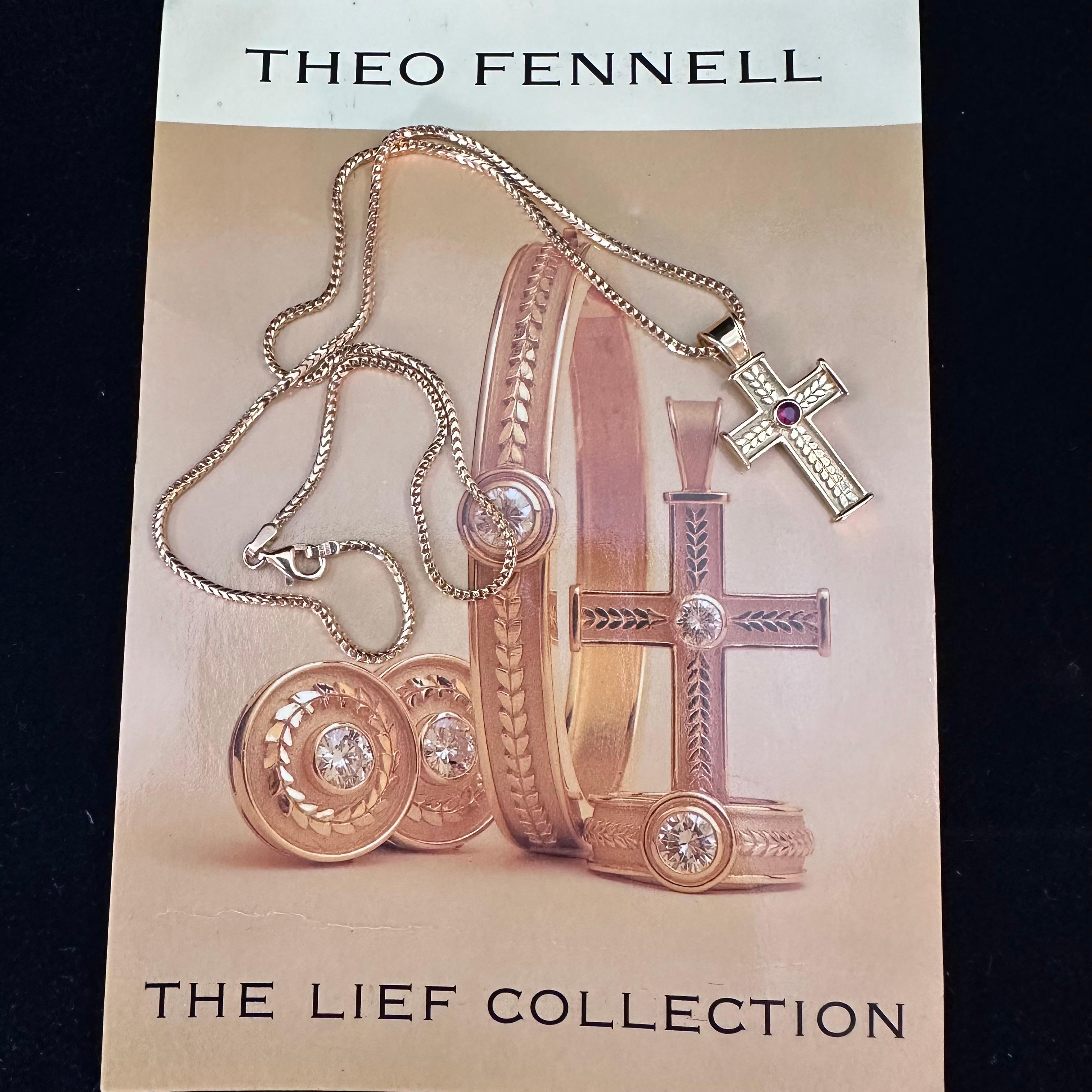 Theo Fennell Lief Collection 18k Ruby Cross  In Good Condition For Sale In Beverly Hills, CA