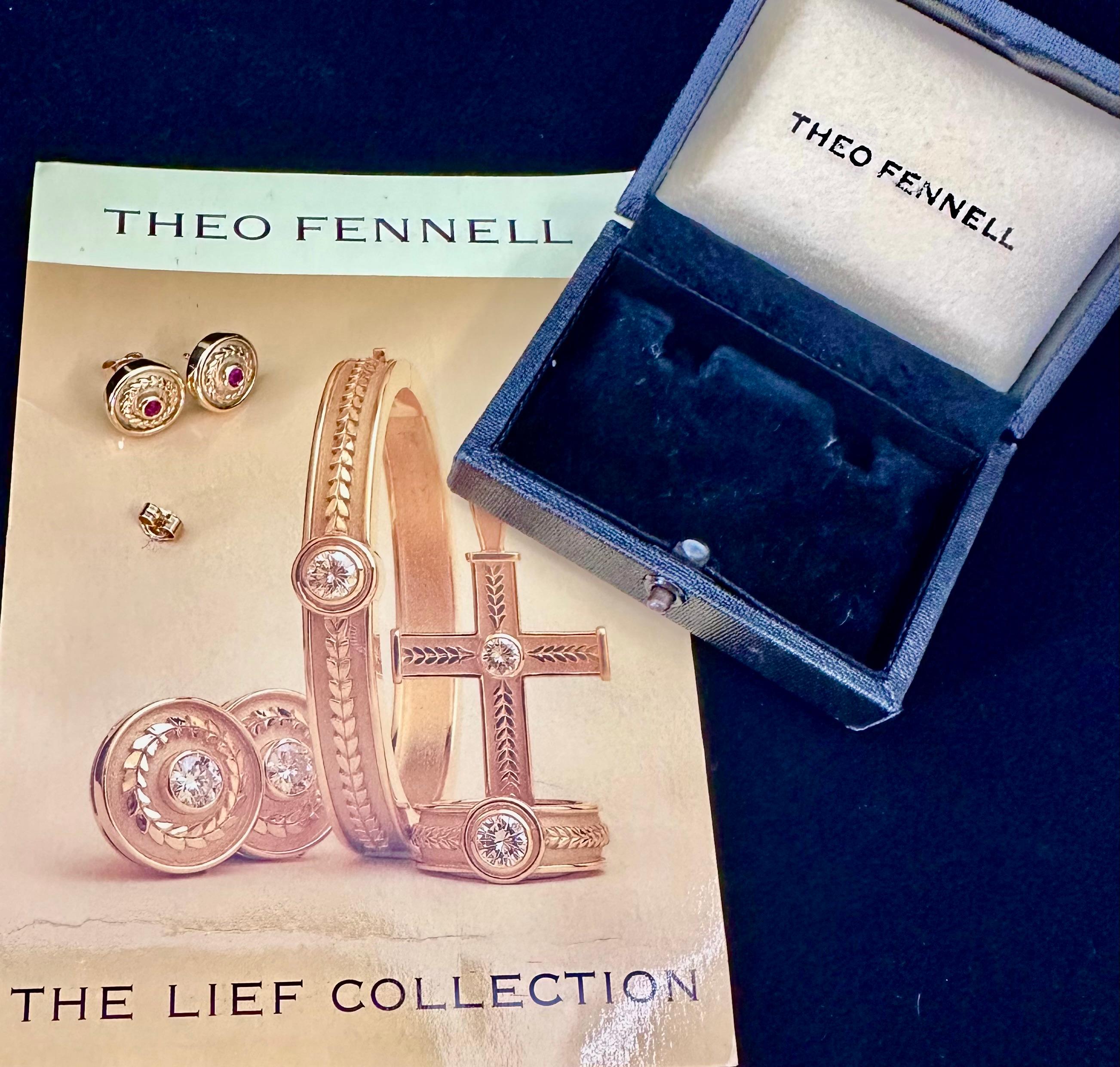 Theo Fennell Lief Collection Boucles d'oreilles en or jaune avec rubis Bon état - En vente à Beverly Hills, CA