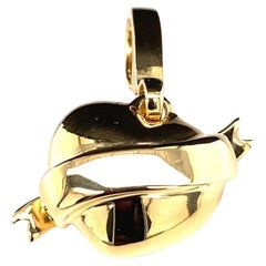 Theo Fennell Scrolled Heart Pendant Charm 18 Carat Yellow Gold