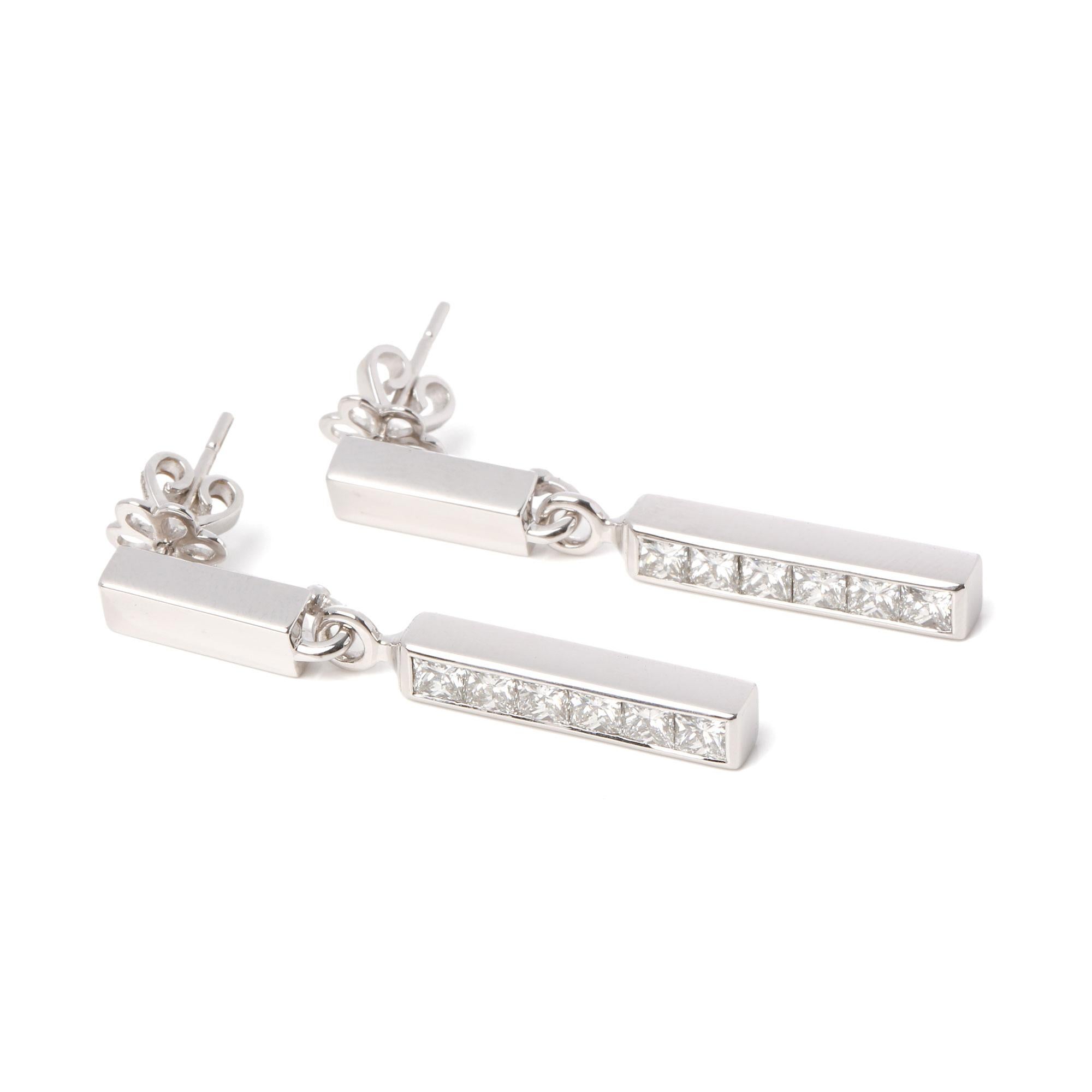 Theo Fennell Strip Princess Cut Diamond Interchangeable Earrings Set 1