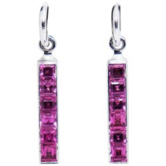 Theo Fennell Tourmaline Strip 18 Carat White Gold Drop Earrings