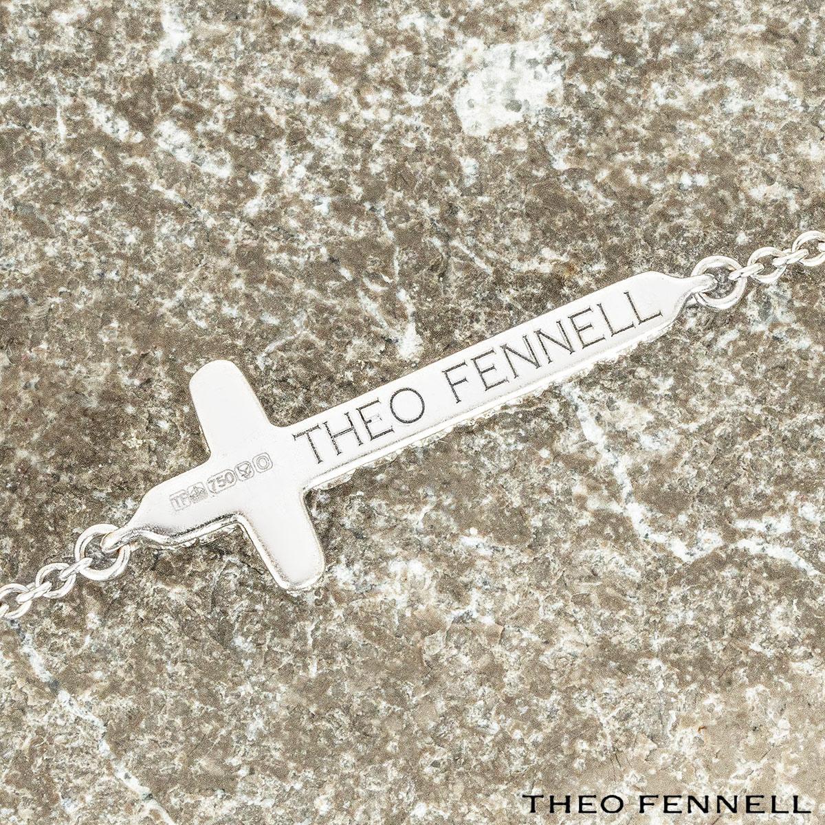 Theo Fennell White Gold Diamond Cross Bracelet 0.45ct TDW For Sale 1