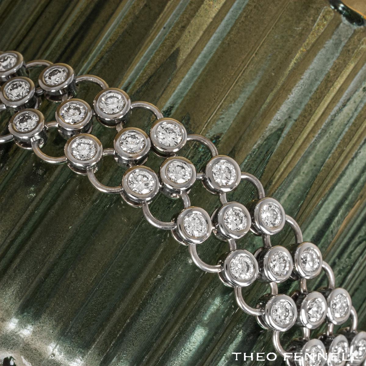 Theo Fennell White Gold Diamond Three Row Slinky Bracelet 7.80ct TDW 3