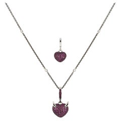 Theo Fennell White Gold Ruby & Diamond 'Arts Pendant
