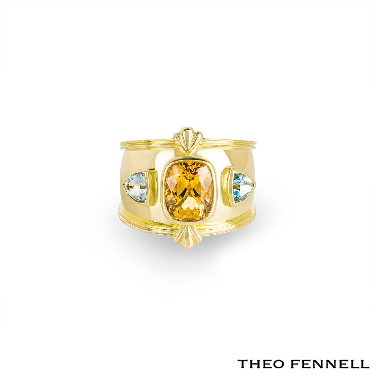 Theo Fennell Gelbgold Citrin & Topas Bombé Ring (Trapezschliff)