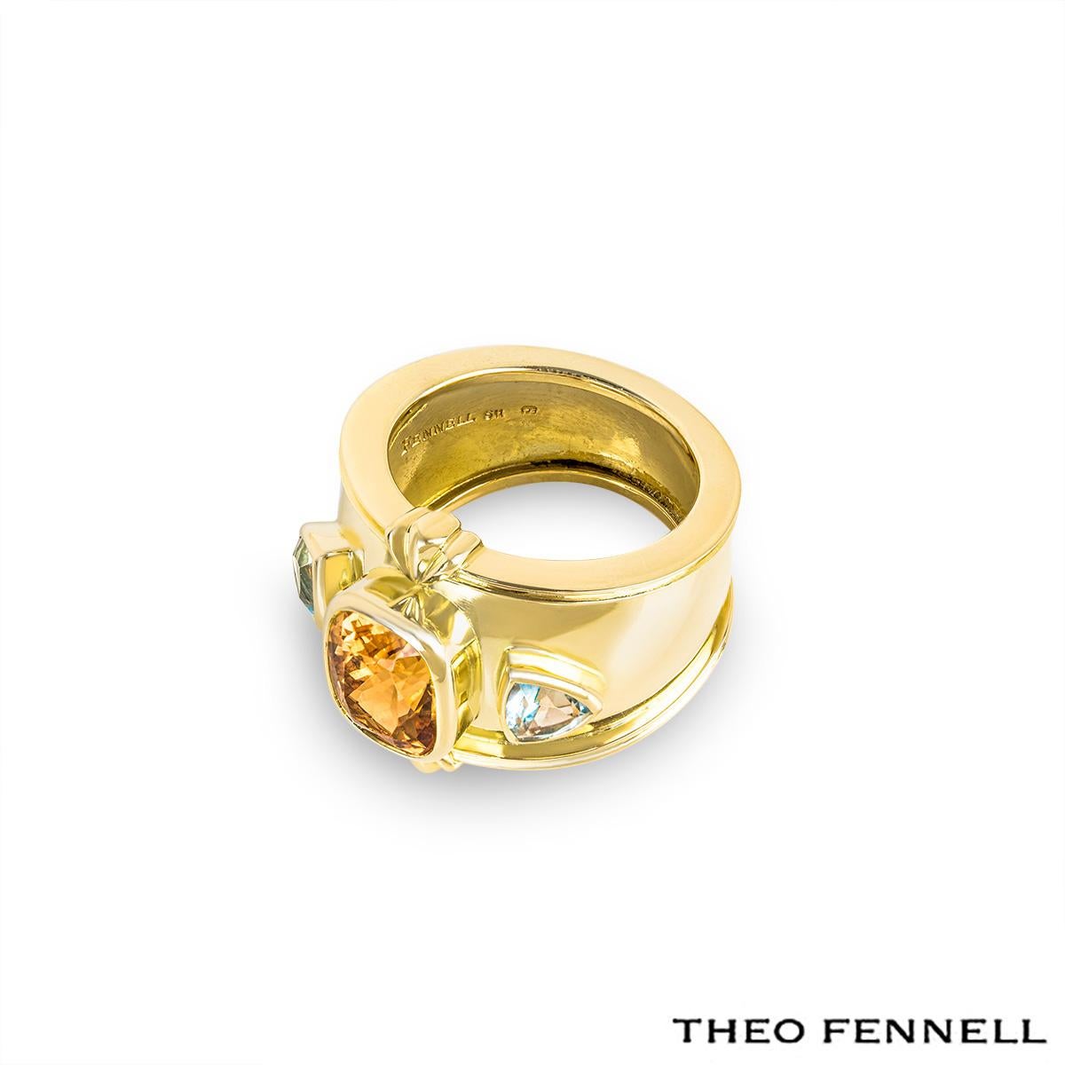 Theo Fennell Gelbgold Citrin & Topas Bombé Ring im Zustand „Hervorragend“ in Mayfair, London, London