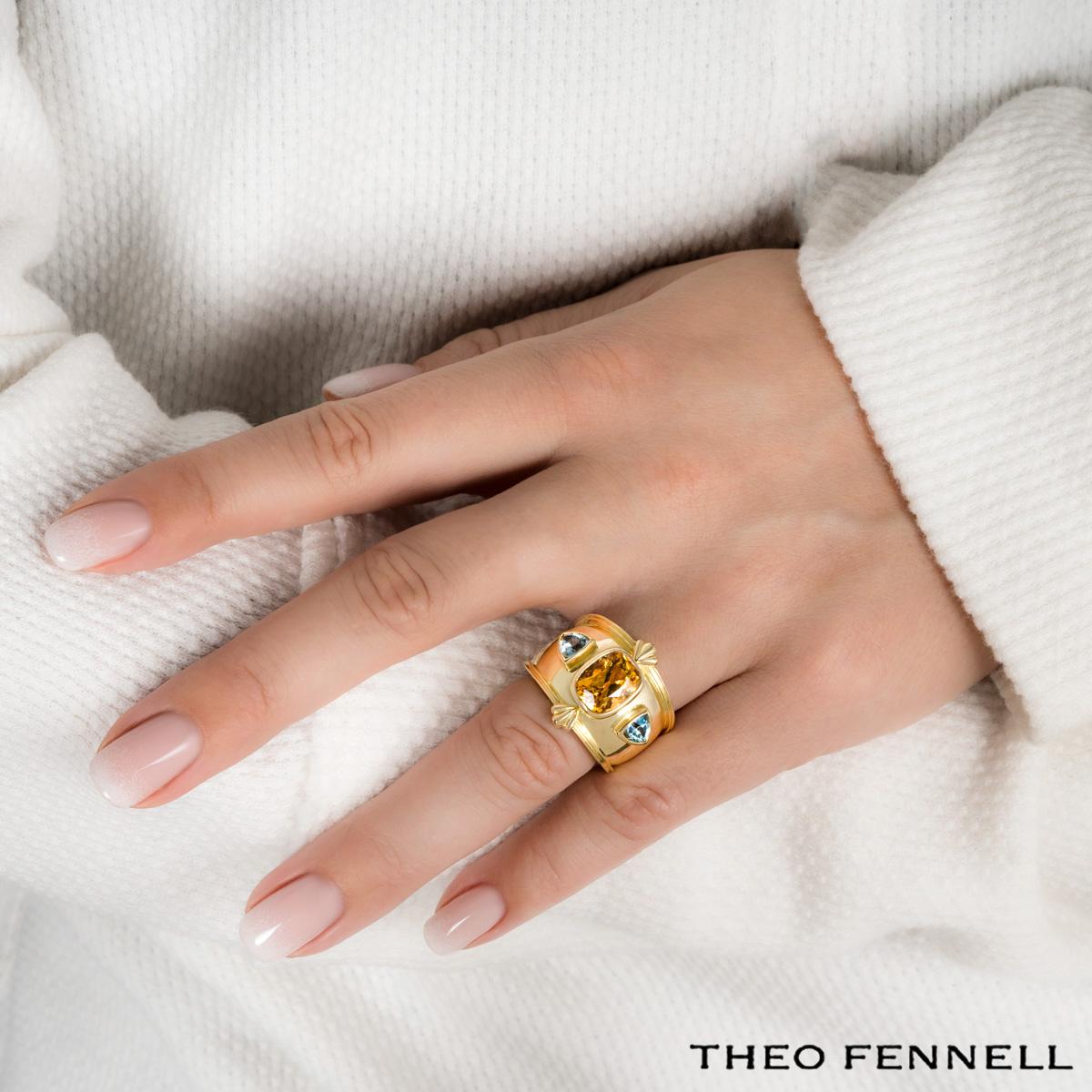 Theo Fennell Gelbgold Citrin & Topas Bombé Ring Damen
