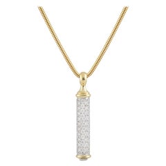 Theo Fennell Yellow Gold Diamond Shaft Pendant .42 Carat
