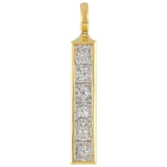 Theo Fennell Yellow Gold Diamond Strip Pendant 1.20 Carat