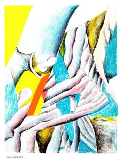 Lithographie contemporaine multicolore « Shifting » d'après Theo Gerber 1967