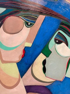 Zonder Titel No Title Oil Painting on Canvas Cubism Contemporary In Stock