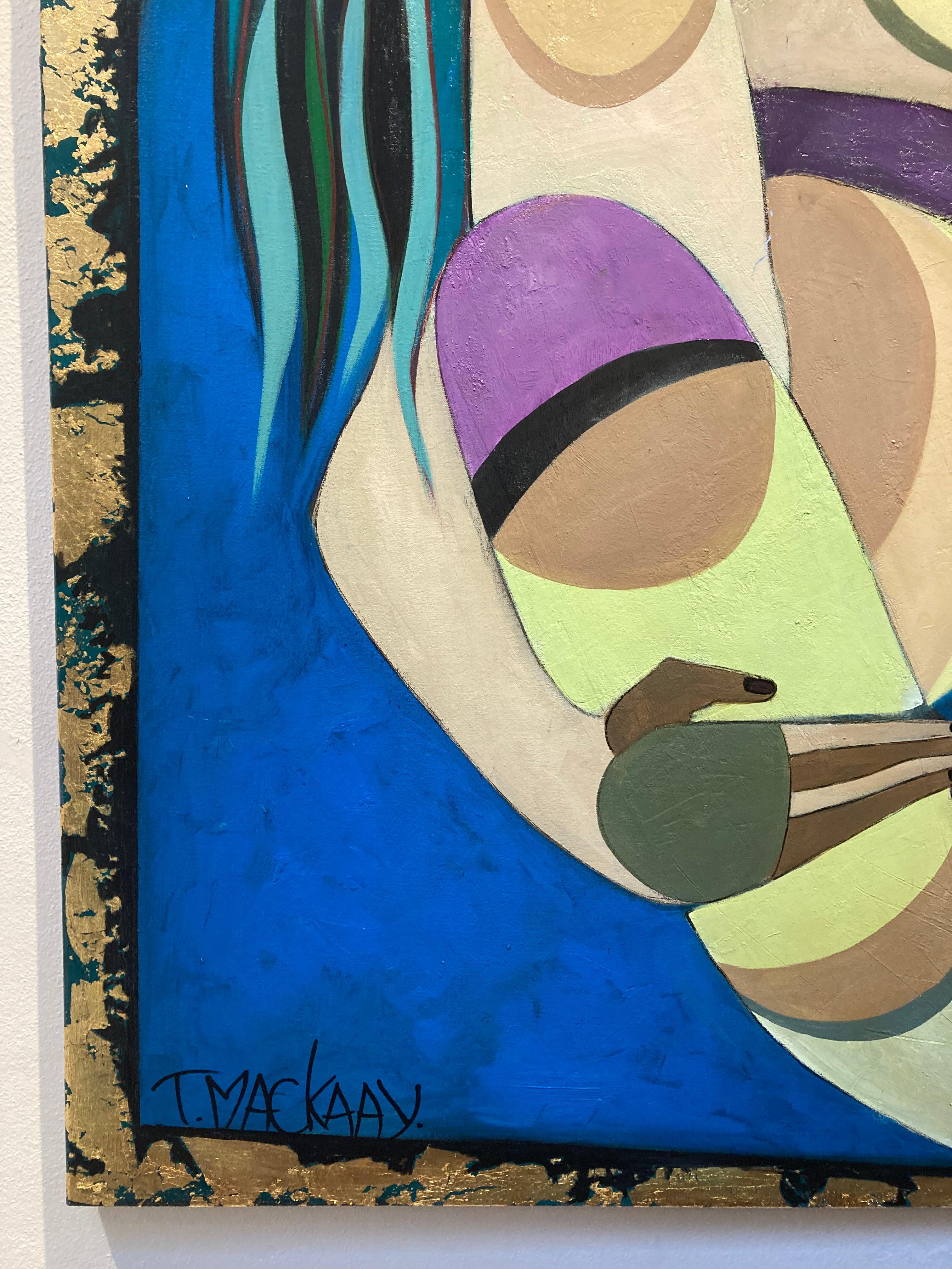 Zonder Titel Sin Título Pintura al Óleo sobre Lienzo Cubismo Contemporáneo En Stock - Portrait Painting Negro de Theo Mackaay