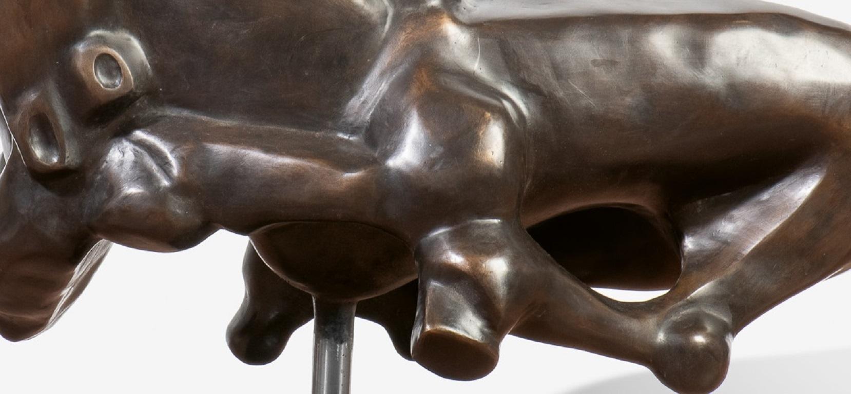 Amazone Bronce Escultura Figurativa Abstracta Caballo Animal En Stock - Sculpture Contemporáneo de Theo Mackaay