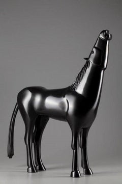 Cheval noir arabe Sculpture en bronze  Contemporary En stock