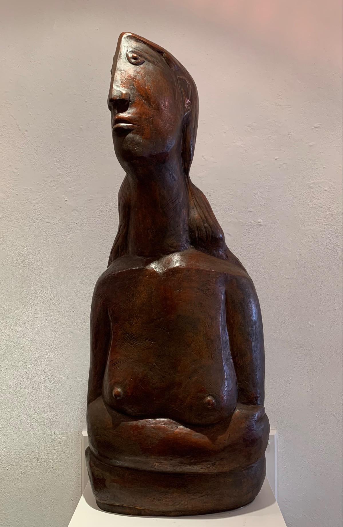 Devoto Escultura de Bronce Retrato de Cabeza En Stock - Sculpture Contemporáneo de Theo Mackaay