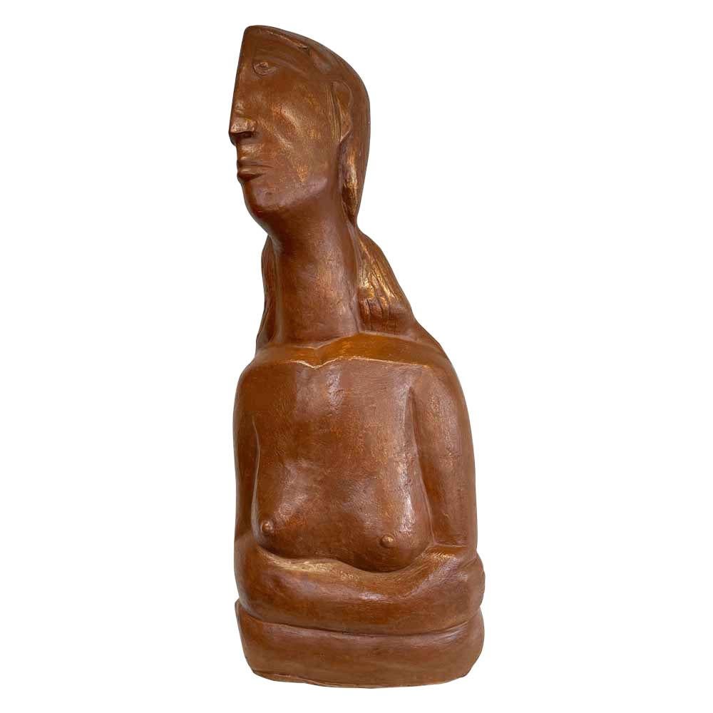 Figurative Sculpture de Theo Mackaay - Devoto Escultura de Bronce Retrato de Cabeza En Stock