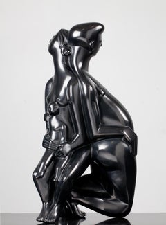 Family Familia Bronze Sculpture Black Parents Child In Stock