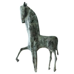 Horse and Woman Bronze Sculpture Animal Lady 