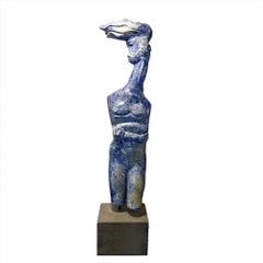 Prada Sculpture Lapis Lazuli on Marble Big Blue Art In Stock 