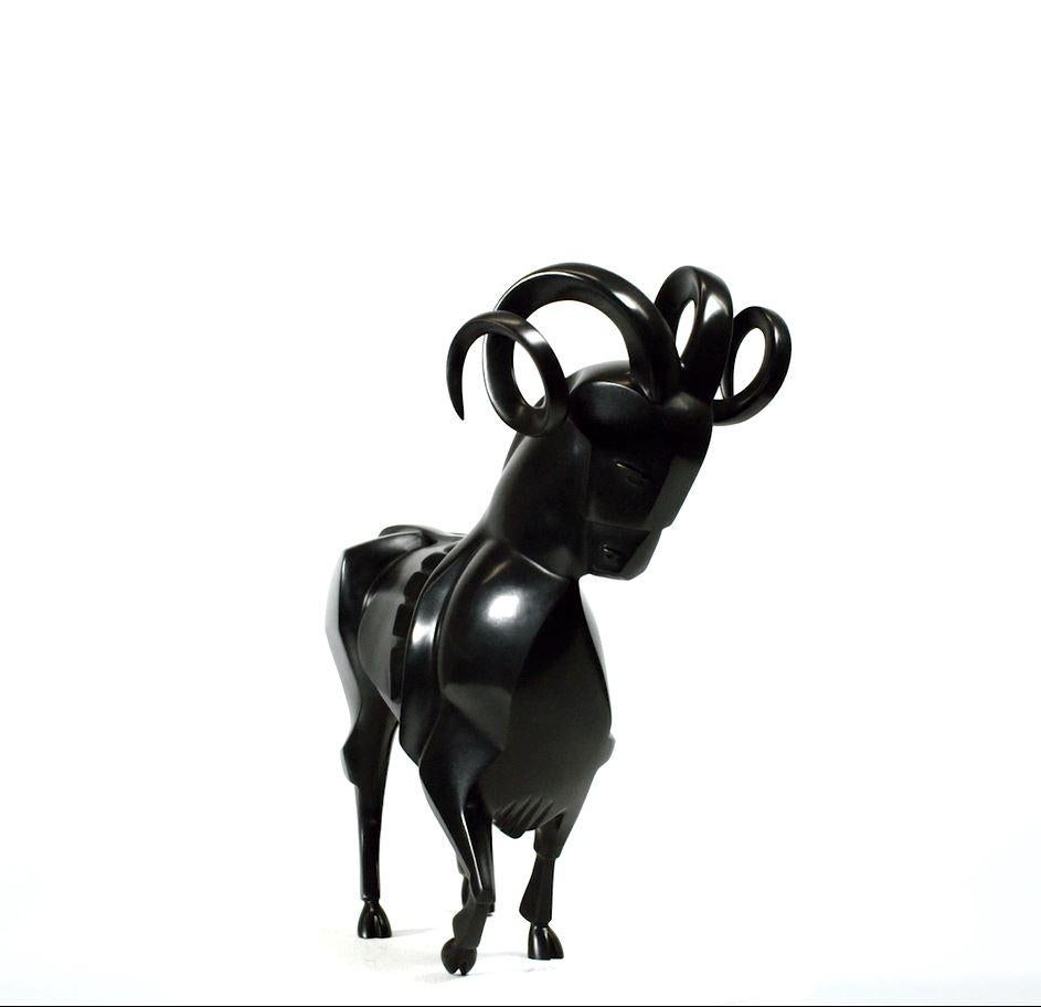 Ram Aries - Sculpture en bronze - Signe du zodiaque - Constellation en vente 2