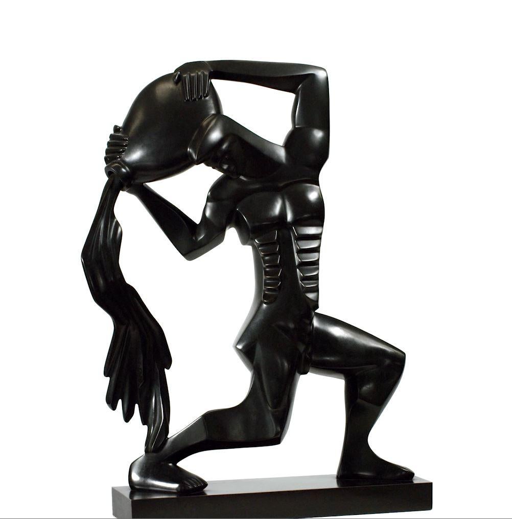 Theo Mackaay Figurative Sculpture - Waterman Aquarius Zodiac Bronze Sculpture Contemporary Animals Water Man