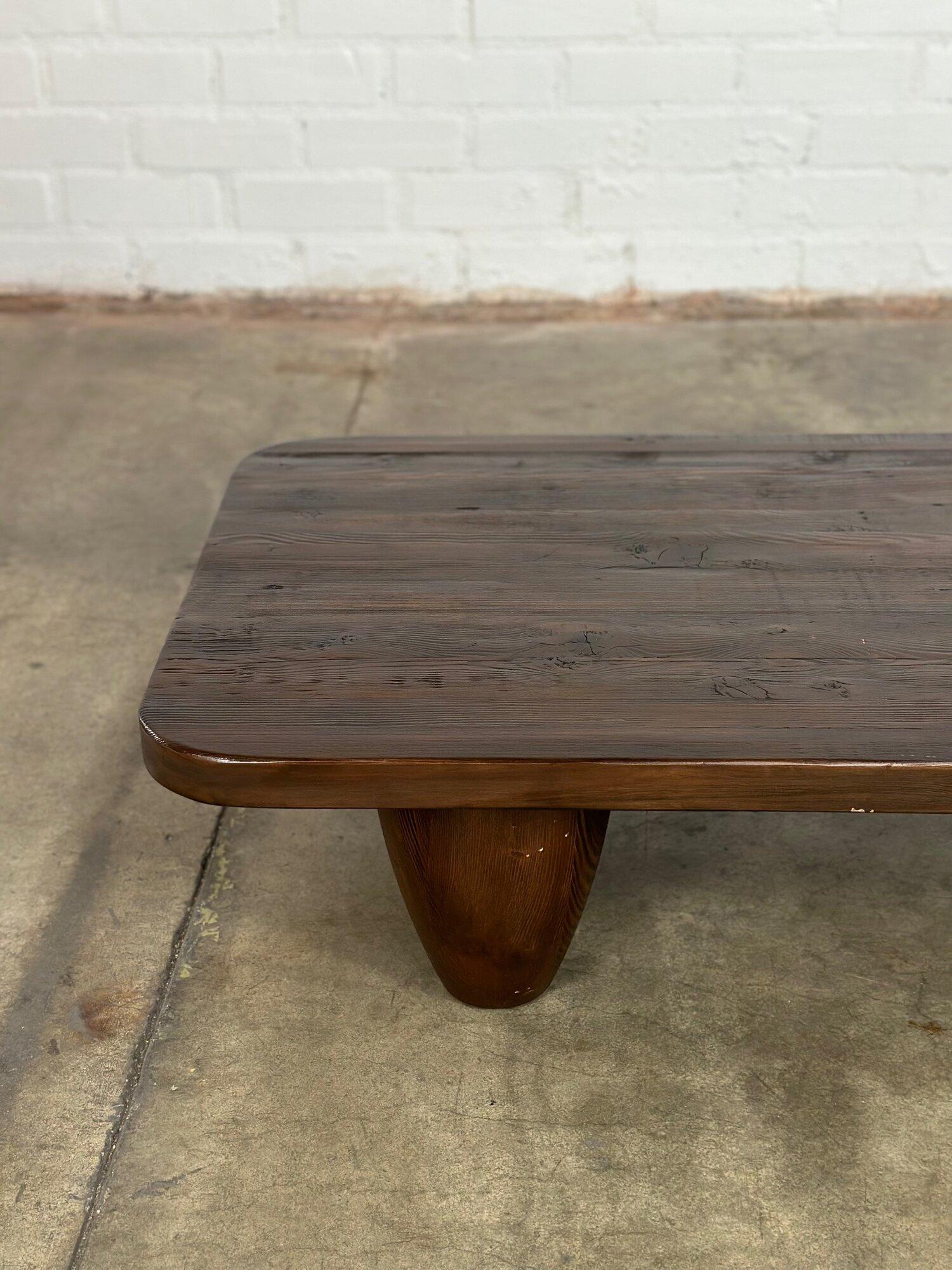 W76 D24 H11

This beautifully made coffee table has just landed in a dark brown ebony like stain. There are minor sign of wear, but over all very good condition. The legs can be screwed off.

Light brown version available, listed separately.