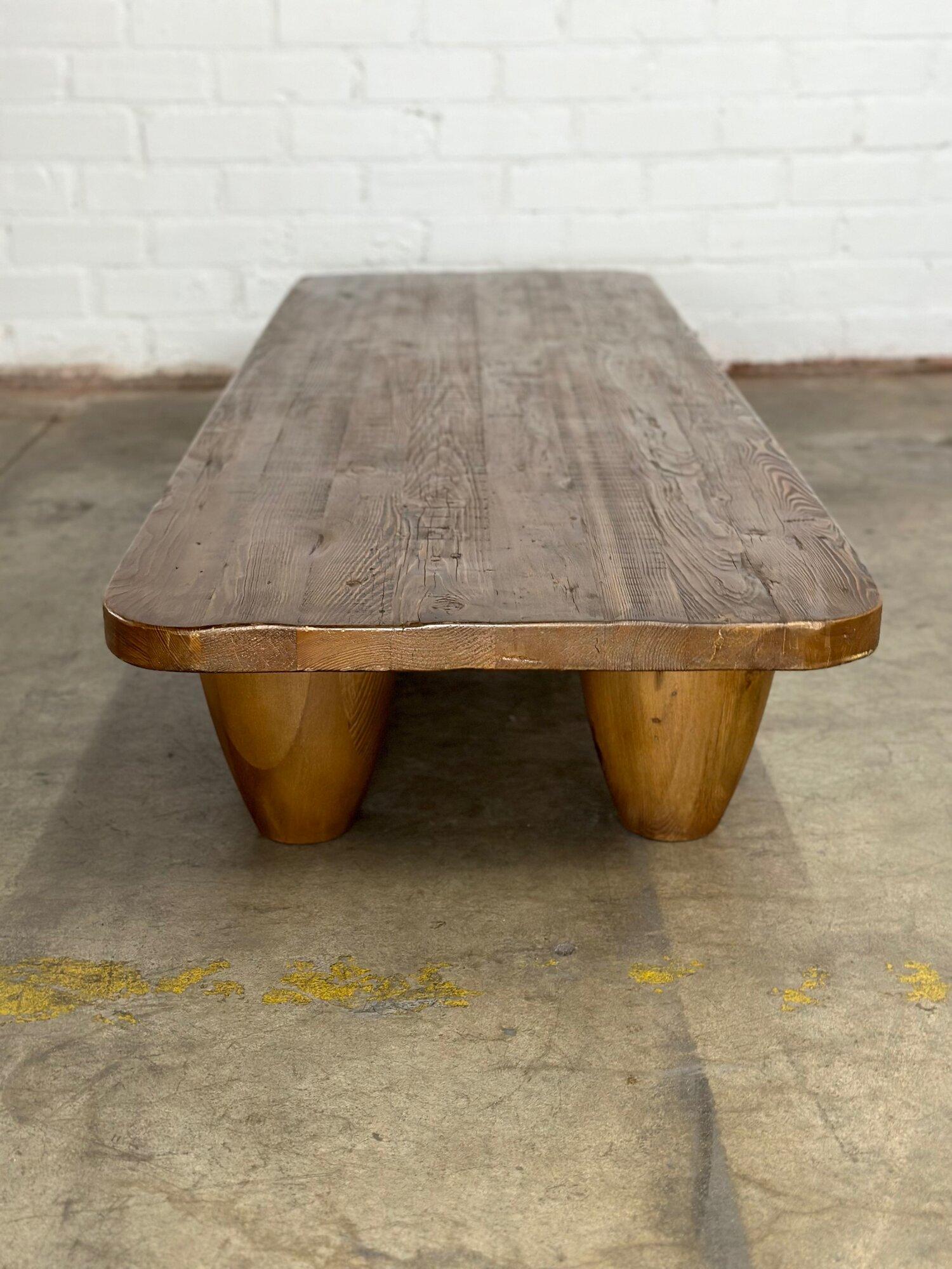 “Theo” Primitive Coffee Table by Six Penny- Light Stain- San Francisco 1