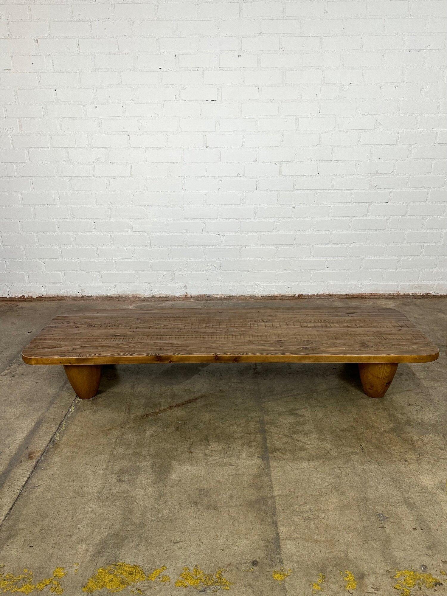Wood “Theo” Primitive Coffee Table by Six Penny- Light Stain- San Francisco