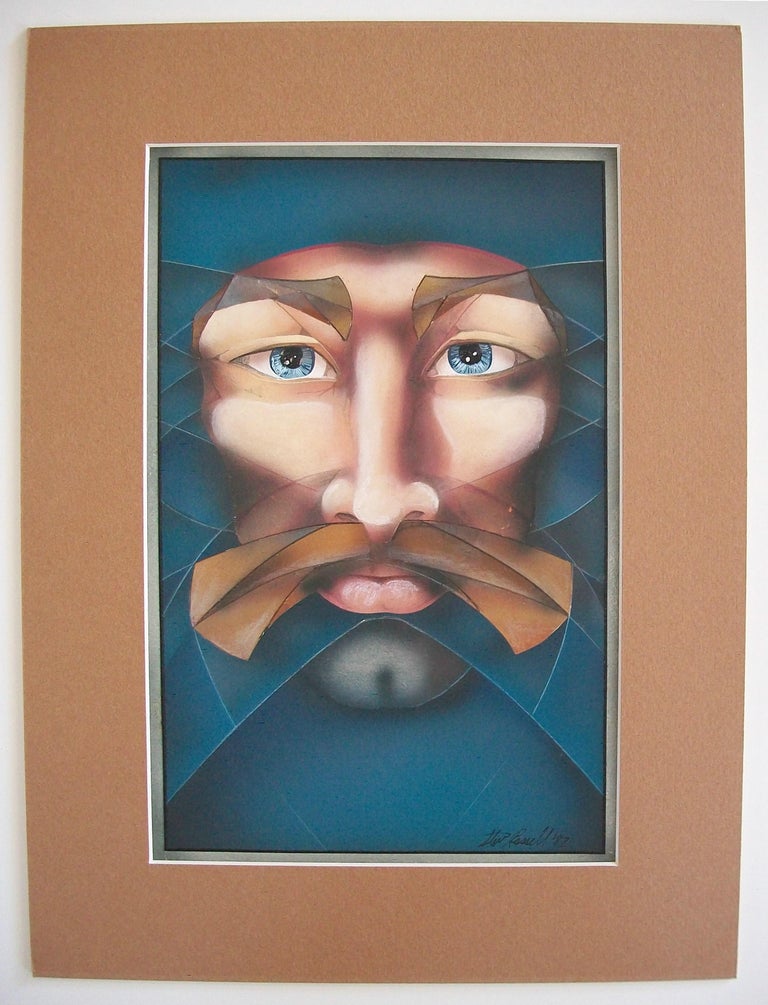 THEO RUSSELL - Cubist Airbrush Portrait Painting - Signed - Canada ...